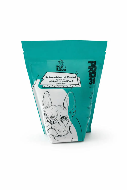Rosy & Budd - PRO30 Croquettes sans grains Poisson Blanc & Canard pour chien Rosy & Budd