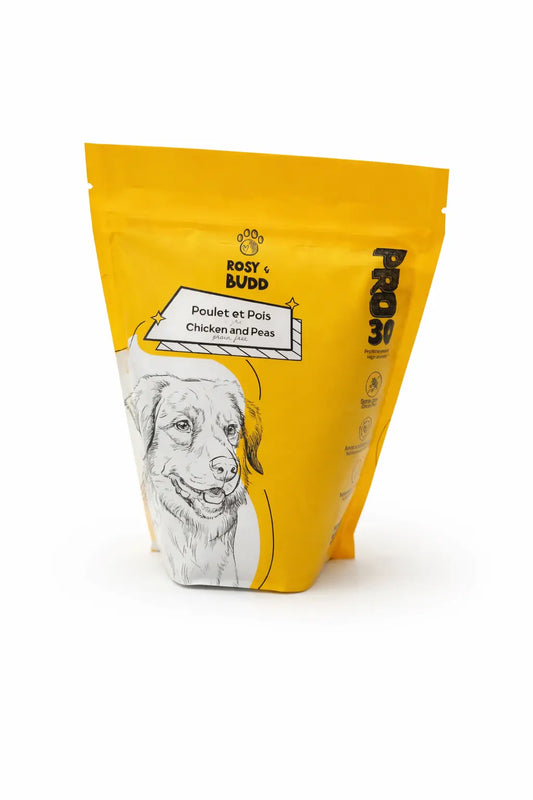 Rosy & Budd - PRO30 Croquettes sans grains Poulet & Pois pour chien Rosy & Budd