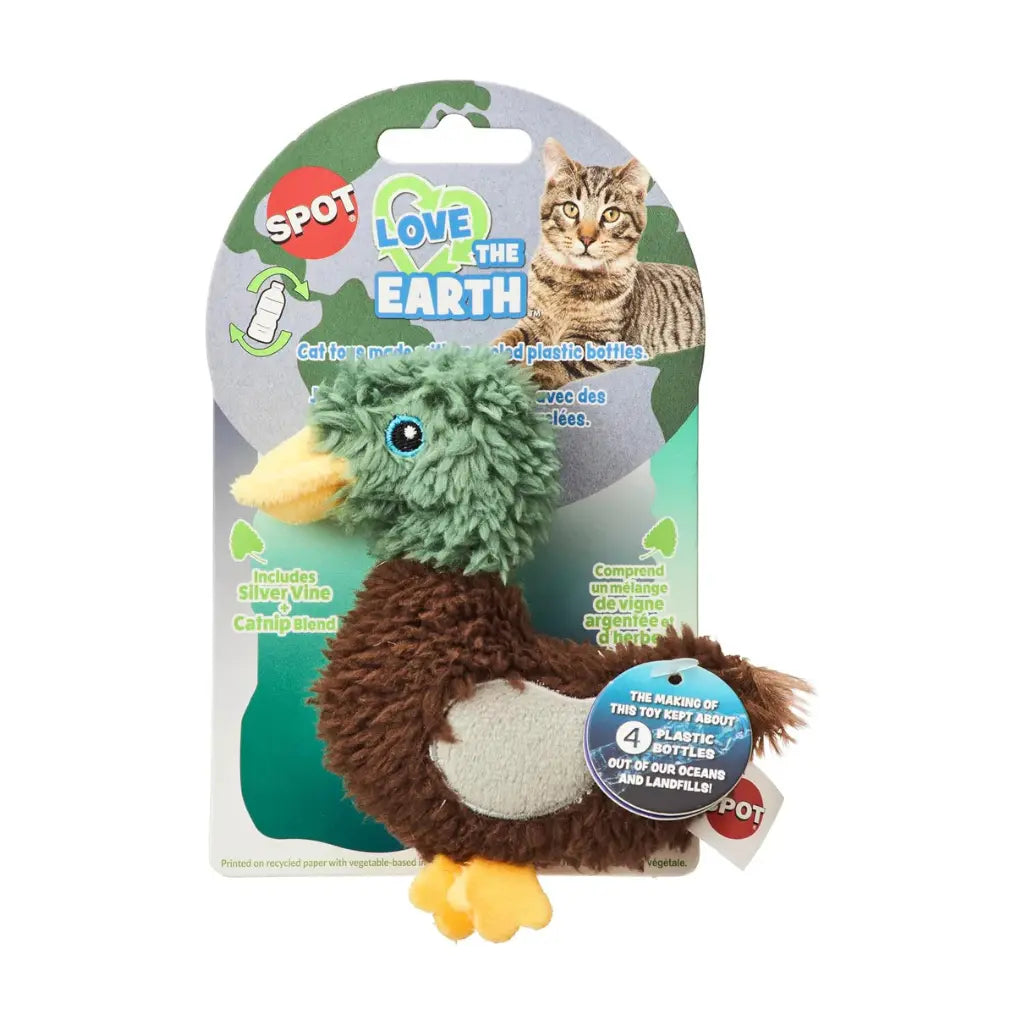 Spot - Jouet Oiseaux de la ferme avec herbe pour chats 4"
