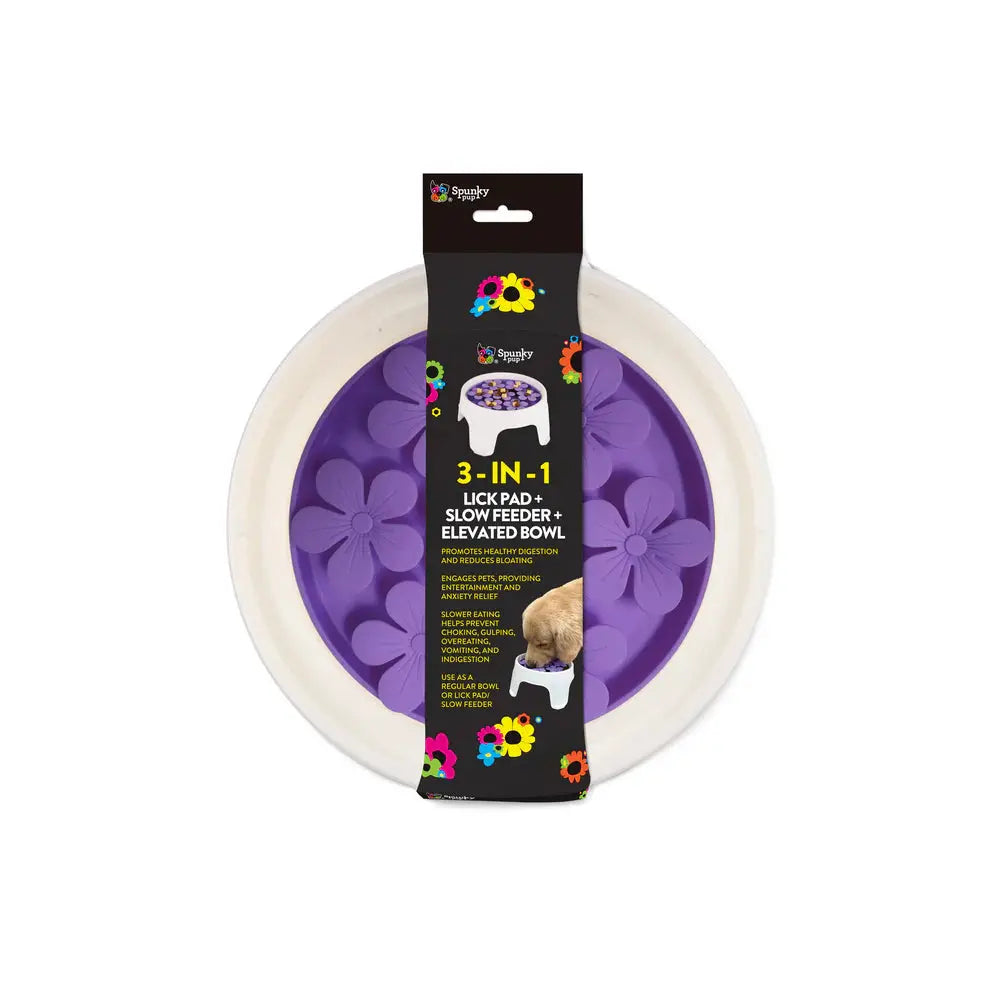 Spunky Pup - Gamelle surélevée avec tapis de léchage pour chiens Spunky Pup