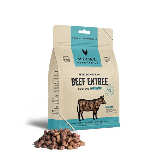 Vital Essentials - Mini-fibres crues lyophilisées de viande pour chien Vital Essentials