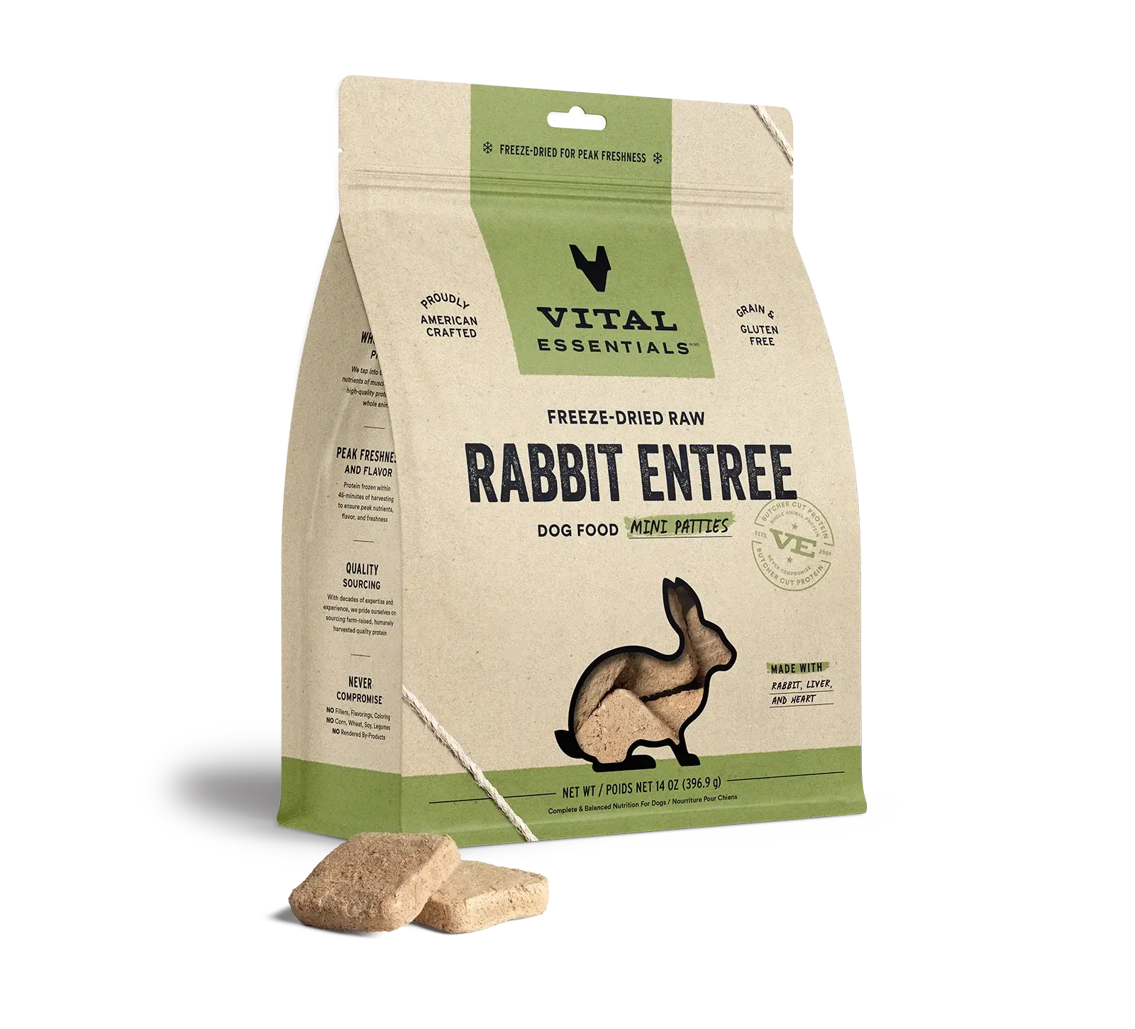 Vital Essentials - Mini galettes lyophilisées pour chien Vital Essentials