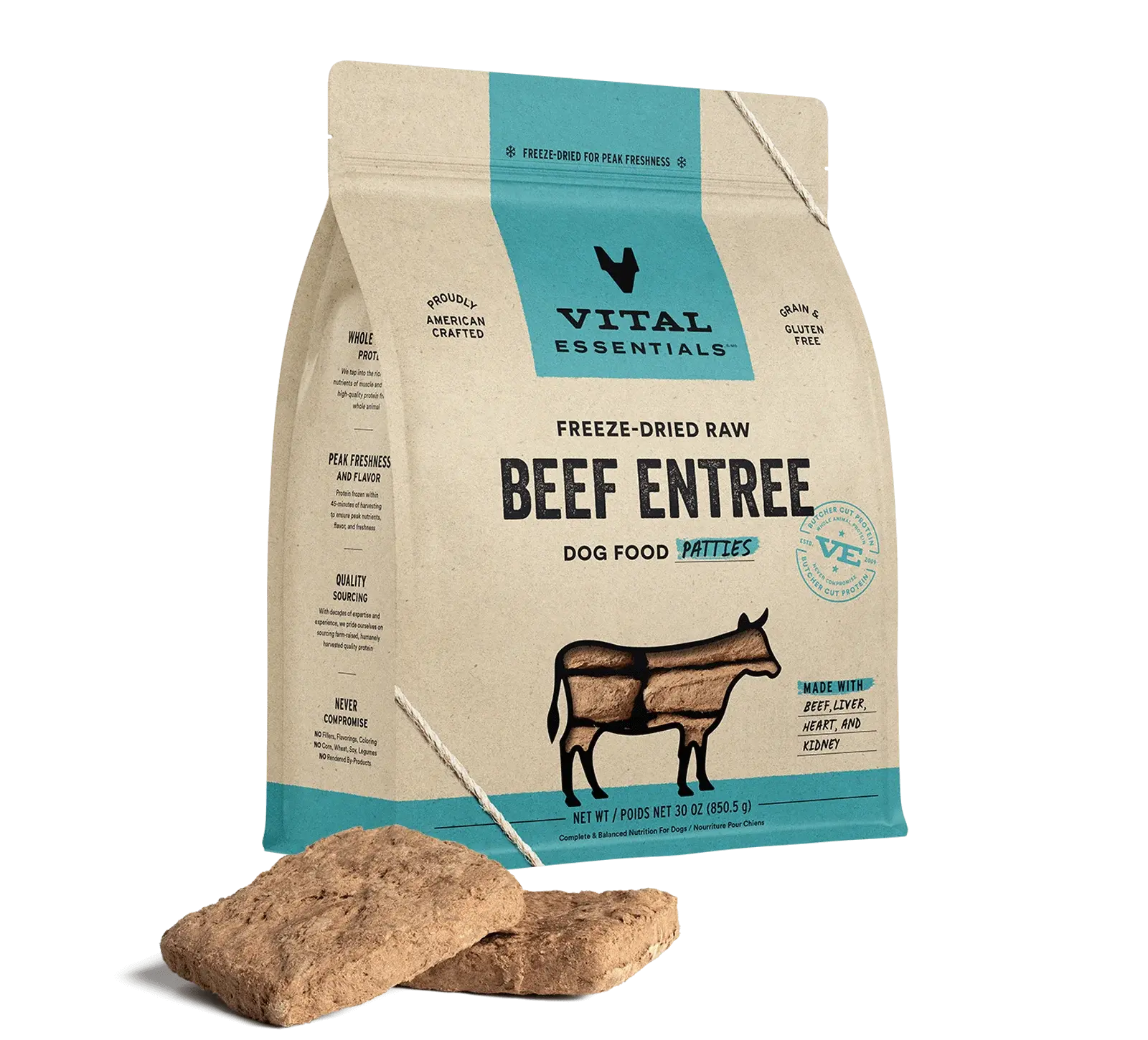 Vital Essentials - Mini galettes lyophilisées pour chien Vital Essentials